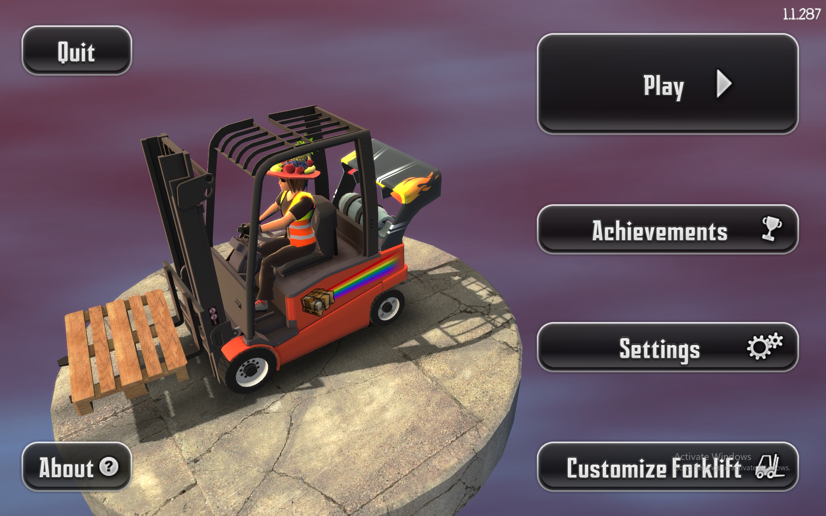 Extreme Forklifting 2 main screen