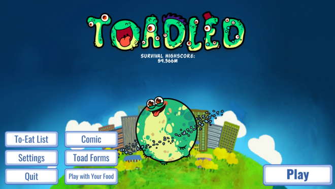 Main Screen for Toadled