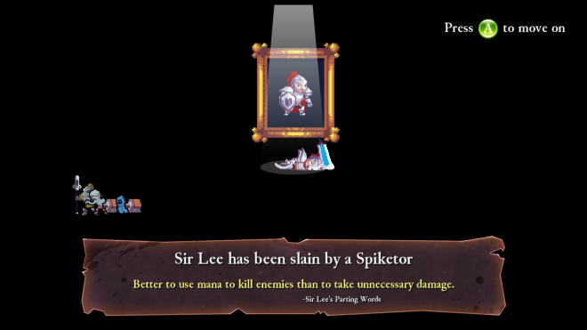 Rogue Legacy Death Screen